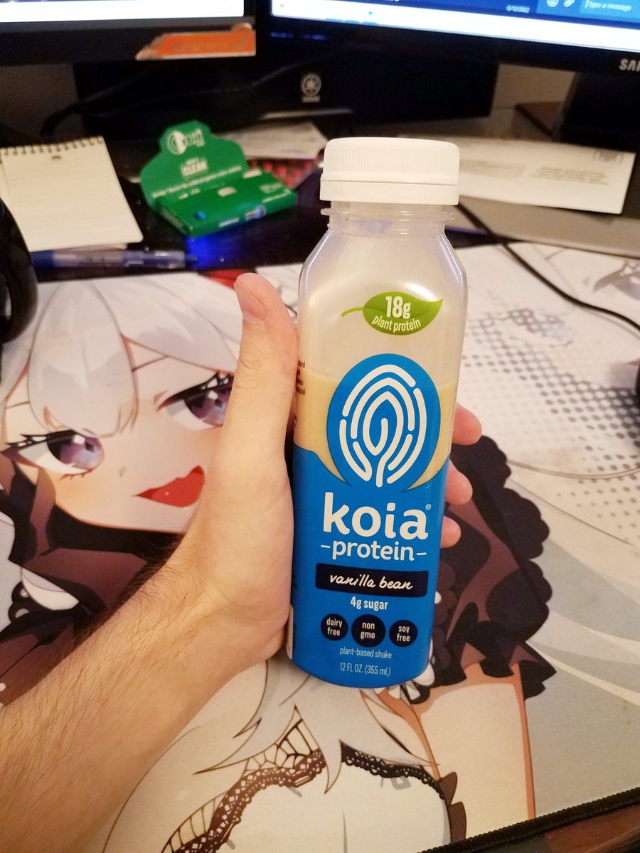 Aurow16's tweet photo. Tried this at @LordAethelstan recommendation and dude it is so good. I've searched so long for a dairy free protein shake.

@Drinkkoia can we get our boy a sponsor? He definitely convinced me! 😁 https://t.co/CDEAgFugkN