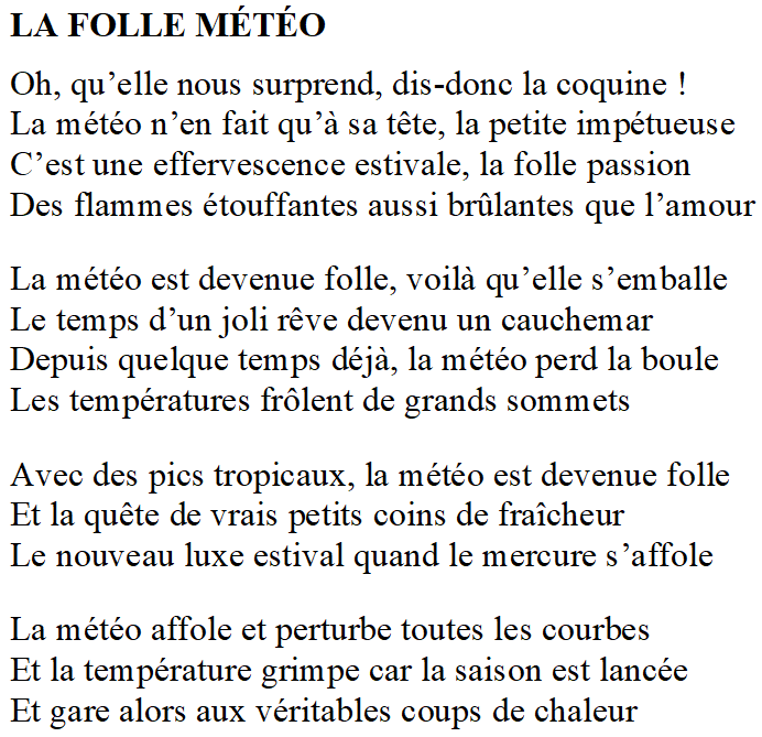 scribaland's tweet photo. #Scribaland LA FOLLE MÉTÉO
Les braises du soleil de l’été pour un #barbecue à #ciel ouvert! Quelle fournaise!#quatrain #radio #radios #redacteur #redacteurs #redactrice #redactrices #redaction #redactions #redige #rediger #regle #regles #relecture #relectures #relire #haiku #lire https://t.co/BJ28K3OTyk
