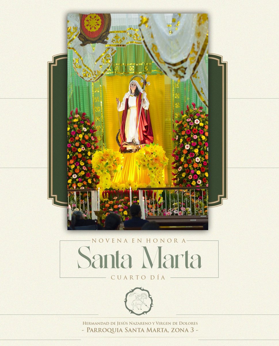 RedentorDC's tweet photo. Novena en honor a Santa Marta.
Día cuarto.
#parroquiasantamartazona3 #santamartazona3 #redentordc #cautivosgt https://t.co/mwGH6WI6Ta