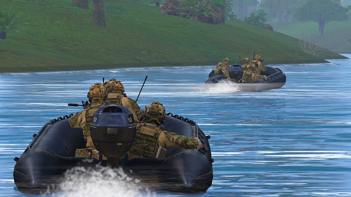 In today's mission our units members encountered some riverine warfare
