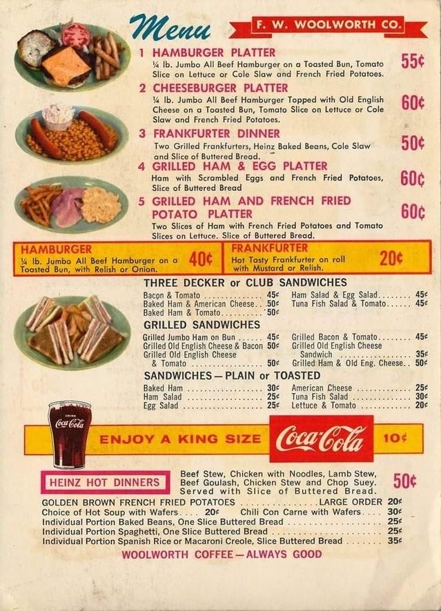 VintageCity60's tweet photo. Lunch at Woolworth's on me. What are you having? #lunch #lunchcounter #vintage #stores #shopping #dinner #classic #memories #history #childhood https://t.co/XIMkuudQA1