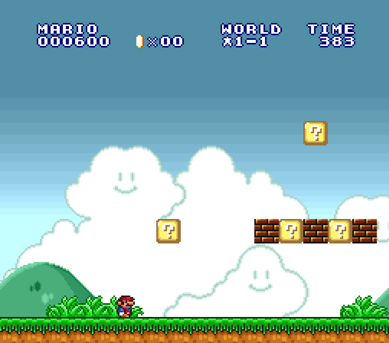 LittleBitLatte's tweet photo. How Super Mario All-Stars looks vs how I wish it looked.

I sometimes idly think about making an #SNES emulator using configuration files to enhance games like this, and beyond.  Just need to find the time to learn how all that works... https://t.co/9aLLgn8UtI