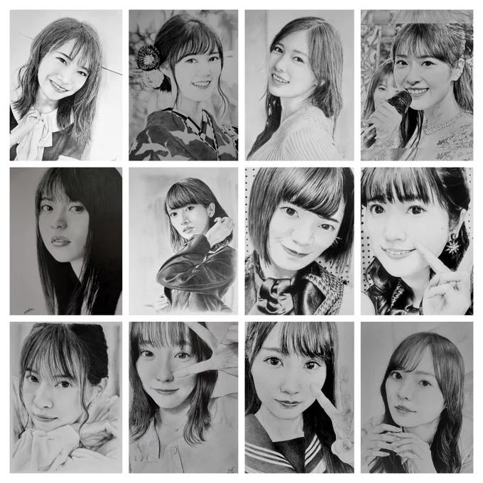 さすがエポさん✨安定のクオリティ🥰
ちなみに自分は現在12作でした……
が、酷いの多いな💦
最近は  #乃木坂46 描いてないし、次は何時になるやら😂
#鉛筆画
#秋元真夏 #生田絵梨花 #梅澤美波 #賀喜遥香 #齋藤飛鳥 #白石麻衣 #高山一実 #中田花奈 #西野七瀬 #橋本奈々未  #早川聖来 #樋口日奈 https://t.co/scR1RIVbex 