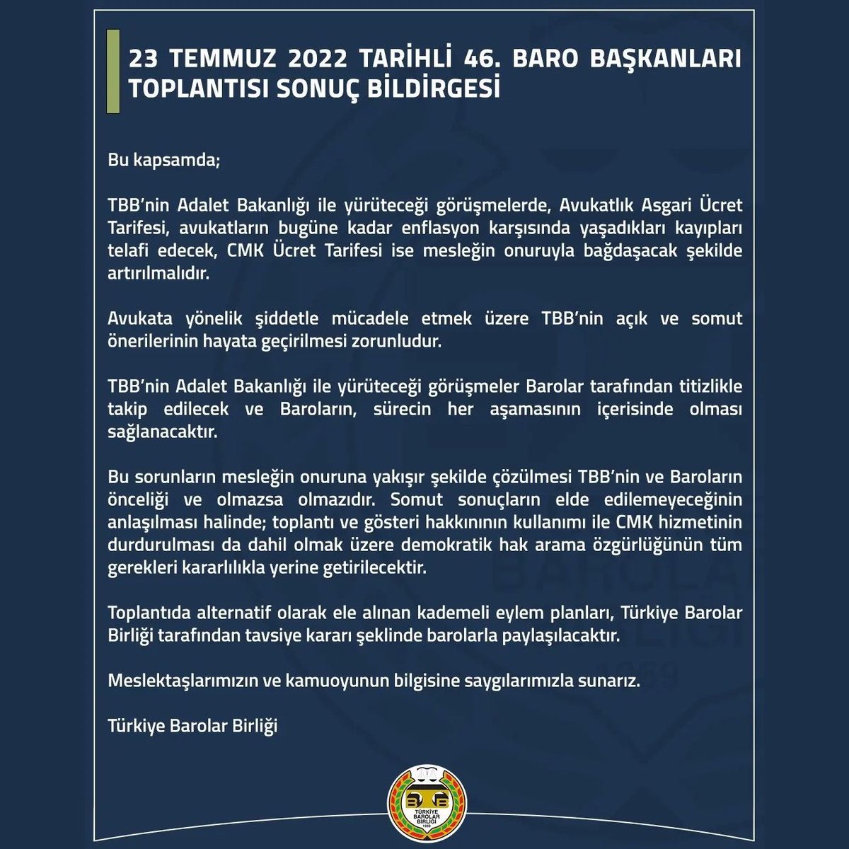 Bartın Barosu Başkanlığı tweet media