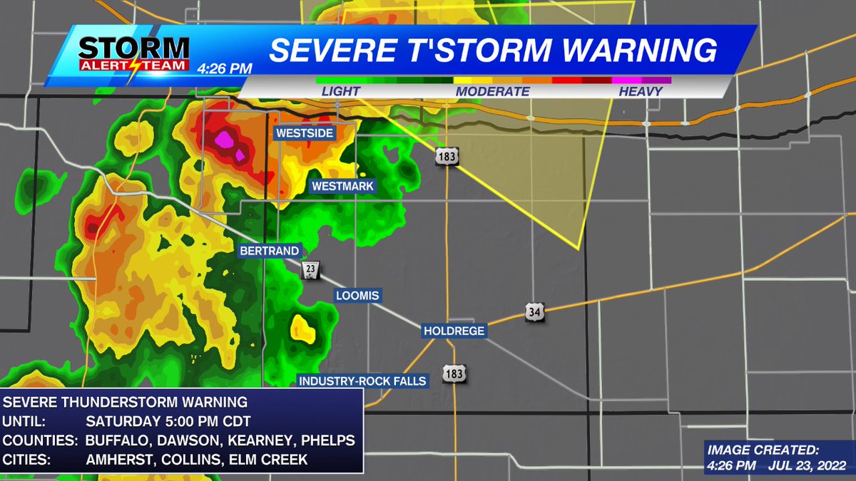 Channel8ABC's tweet photo. WEATHER ALERT: A Severe Thunderstorm Warning been issued in Phelps County. View our interactive radar at https://t.co/31GTWPzfNl. #Phelps | #StormAlert8 | #NEwx https://t.co/sB7o70XBYE