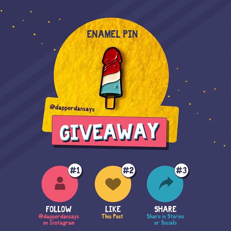 dapperdansays's tweet photo. GIVEAWAY TIME!
I will be giving away 2 Cocksicle Enamel Pins. Entry is simple:

1 - LIKE this post.
2 - FOLLOW my #Instagram page.
3 - SHARE this post or the story that is up now. And make sure to tag @dapperdansays in the comments!

Winners will be announced on Aug. 6th, 2022. https://t.co/8cCLyiZcJ7