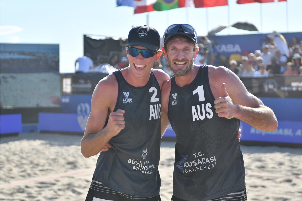 ausvolley's tweet photo. Semi finals bound 💪 #Aussies Chris McHugh and Paul Burnett are through to the semi finals of the #BeachProTourAgadir, after a thrilling quarterfinal victory over Italians Carambula/Rossi 🙌

🏐 8.30pm - Semi Final - McHugh/Burnett 🇦🇺 v Immers/Boermans 🇳🇱

@CommGamesAUS https://t.co/8CjTCNHI4h