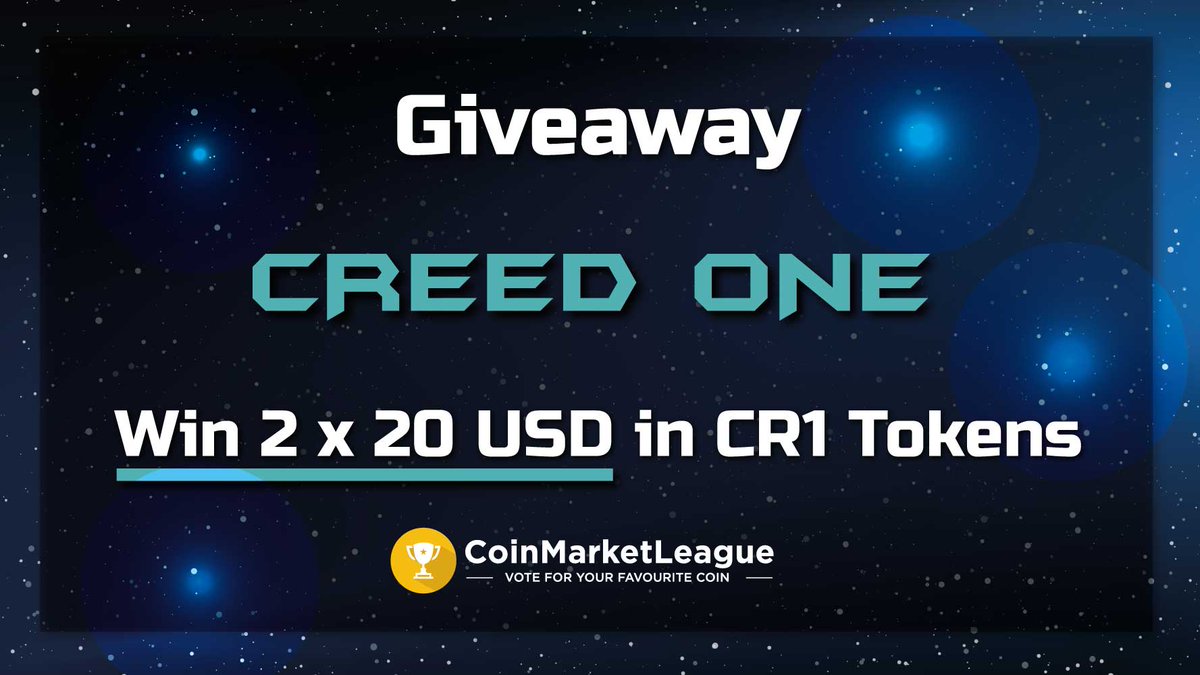 CML_Crypto's tweet photo. To celebrate the listing at CML our friends from @creedfinance1 are sponsoring 2 x 20 USD in #CR1 tokens Rewards 🔥

🐦 Follow @creedfinance1 + @CML_Crypto
📨 Vote at https://t.co/tFRZ6CzAmD + post proof
👨‍👩‍👧‍👦 Quote + tag #CreedOne + tag 3 friends

⏰ Ends - 26.07 20 UTC https://t.co/O5bH6VU395