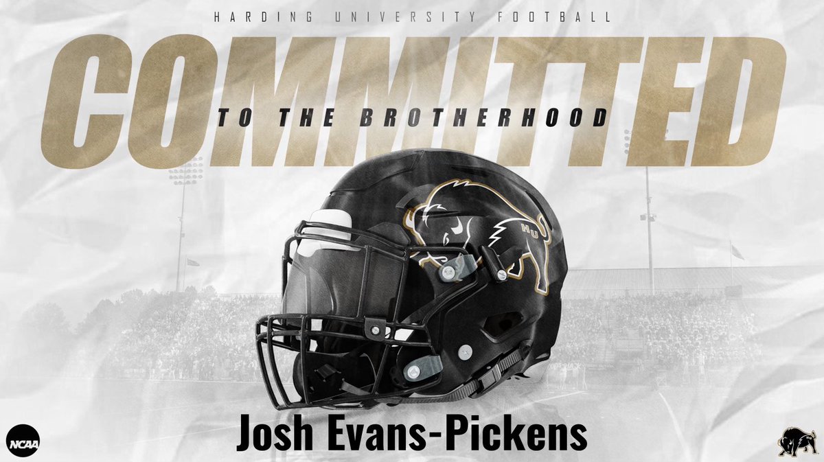 Pickens_Josh10's tweet photo. I’m exited to announce that I have committed to Harding University to further my academic and football career. I want to thank God, my family, and all my peers that have stuck with me on this journey. Feels good to be a Bison!🦬 #brotherhood  #AGTG https://t.co/xW94ZtUdv3