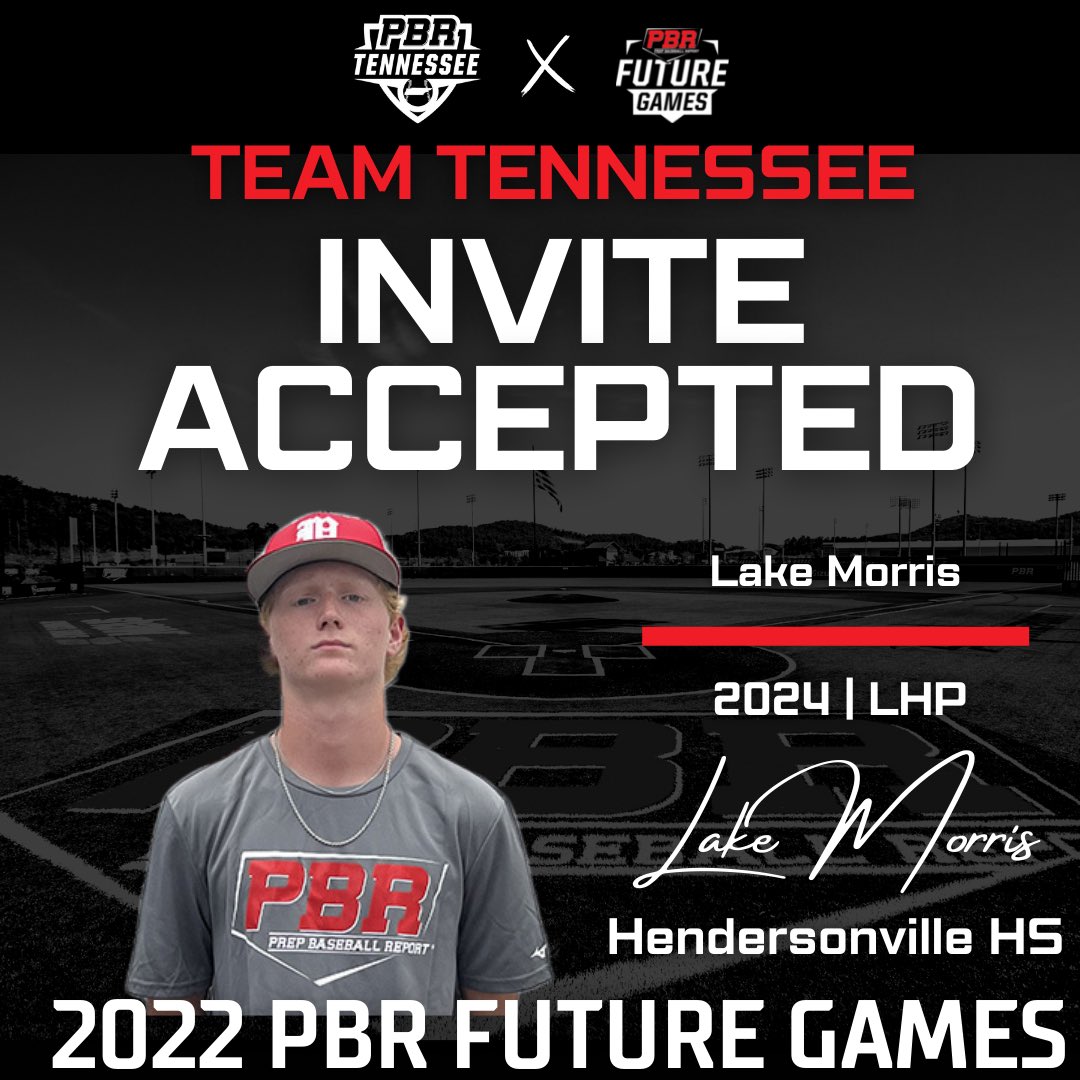 PrepBaseballTN's tweet photo. Welcome @LakeMorris1 👋

The ‘24 @HvilleBaseball LHP is locked in to represent Tennessee for the 2022 #PBRFutureGames. 

5-10, 148-lbs✅
FB: 81-84✅
SL: 73-75✅
SL Spin: 2815 rpm✅

#PBRFG22 x @prepbaseball https://t.co/EQh33wEMNJ