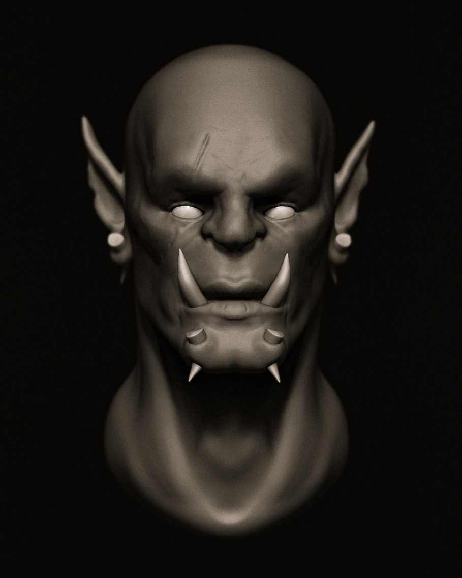 Scrapped the hair to redo it later. Added more detail and asymmetry