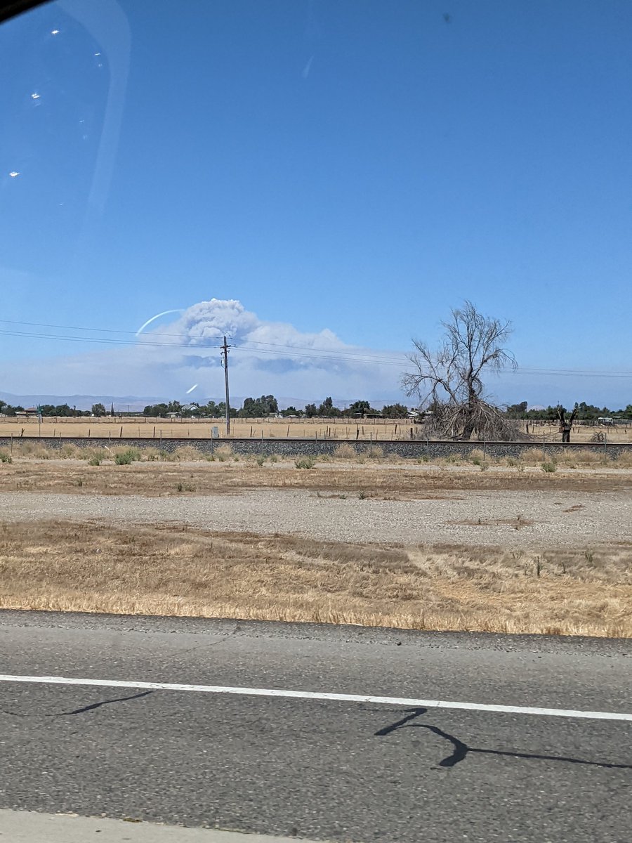 Crew8LA's tweet photo. #OakFire viewed from hwy 99, 2:30p 7/23/22.
Currently over 6,500 acres with at least 400 personnel working it and 10 structures damaged or destroyed. The largest wildfire in California at the moment.
#wildfires #Fire #mariposa
Photo courtesy of @BonfiresBourbon h https://t.co/8JfMXIBT19