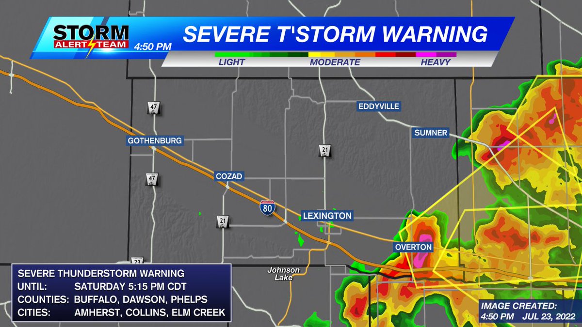 Channel8ABC's tweet photo. WEATHER ALERT: A Severe Thunderstorm Warning been issued in Dawson County. View our interactive radar at https://t.co/31GTWPzfNl. #Dawson | #StormAlert8 | #NEwx https://t.co/k4PqS0CySB