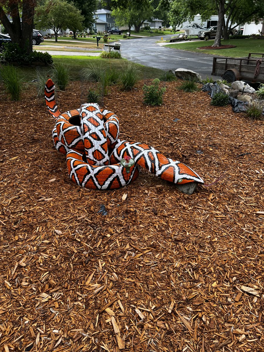 donaldraleigh's tweet photo. Having a lot of fun knocking on doors, dodging the rain, and avoiding Yard Snakes! They grow them BIG here in @BlaineMN. We have the coolest people in #ourawesomecommunity I want to especially thank all the volunteers. You all Rock! #porchart @MNHRCC https://t.co/GQTRwAtH5S