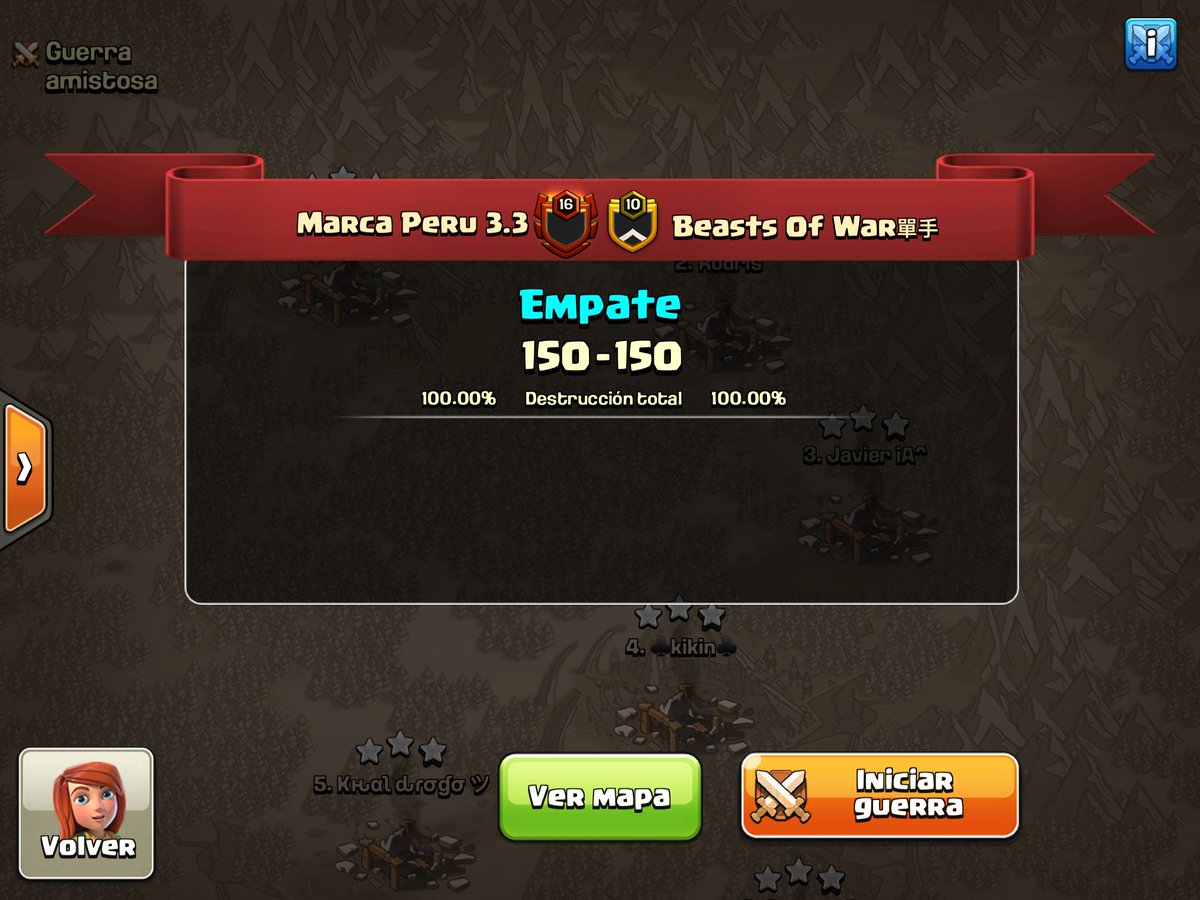 De hace un par de días :) 
Torneo: @wizardcupcoc (Heavy)
BD: 14/15/21
Gg <a href="/BeastOfWar_/">Beasts Of War单手</a> ♣️🔥

🍀GJ Team <a href="/MarcaPeruClan/">Marca Perú 3.3</a> 🍀
