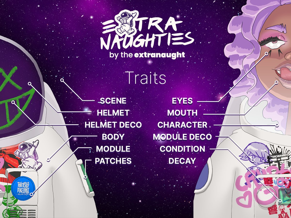 extranaught's tweet photo. trait sheet of the @extranaughties. follow and #DYOR. #wenmoon #wenmars #extranaughty #nftcommunity #nft https://t.co/4NKN3RL2gm