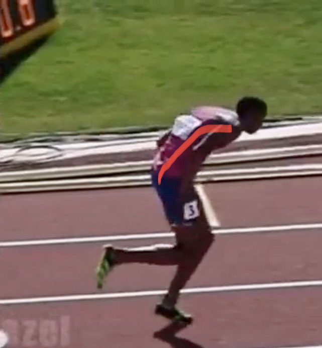 MJGold's tweet photo. I froze and analyzed footage from @pjvazel and found Knighton hunched over to stay low, but that reduces force (equals speed) in the drive phase vs Noah. His coach will fix this. https://t.co/D9cgVdMC11