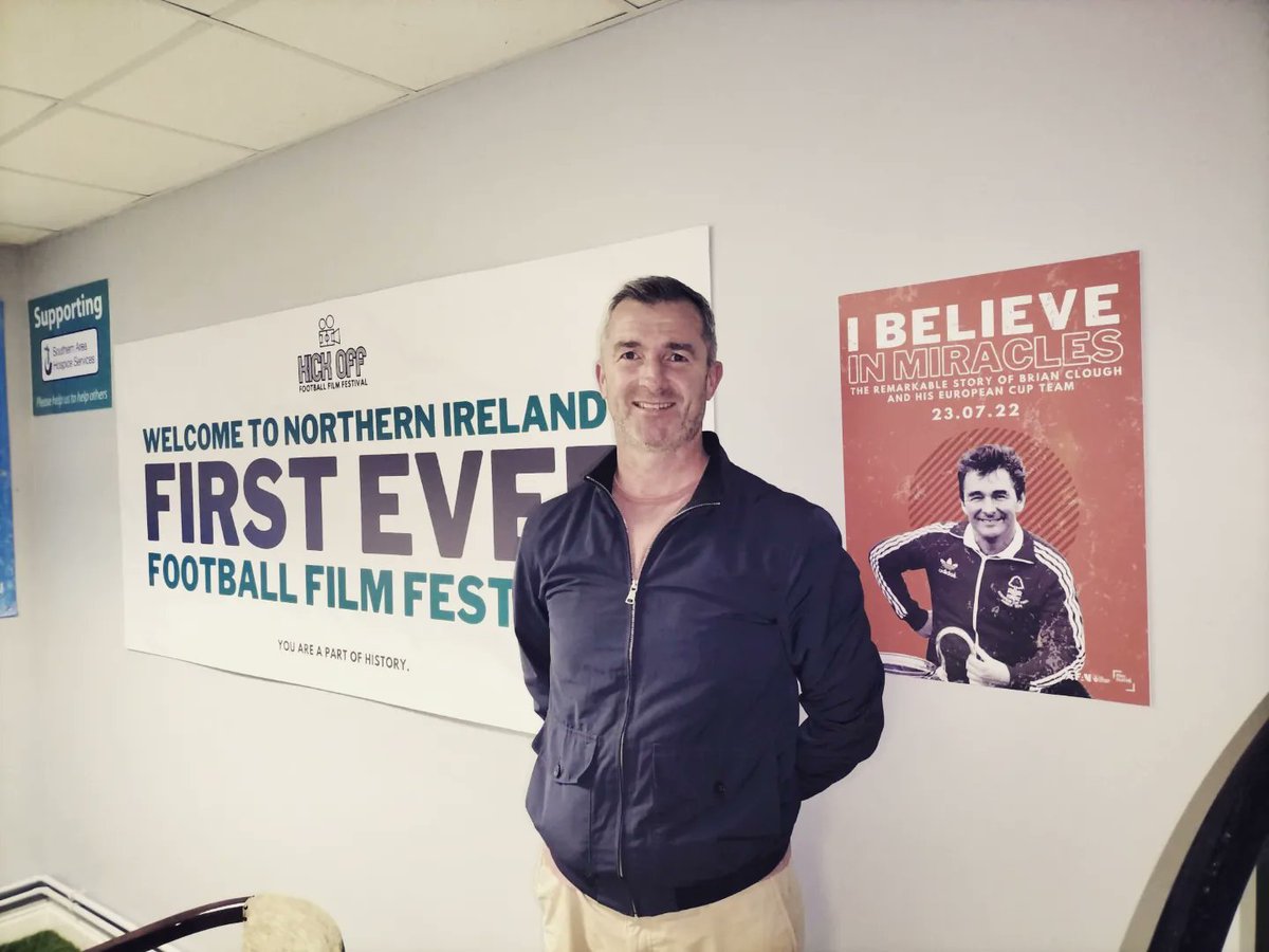 KickOffFilmFest's tweet photo. DAY 2 DONE! 

We had the fantastic John Reavey with 'Why Are There No Openly Gay Footballers?' 

Then 'The Play Off' with Darren Mullen &amp; Darren King. 

Rounding off the night was 'I Believe In Miracles' followed by a chat with former Nottingham Forest player Ray Byrne. https://t.co/e3z9Tfse9a