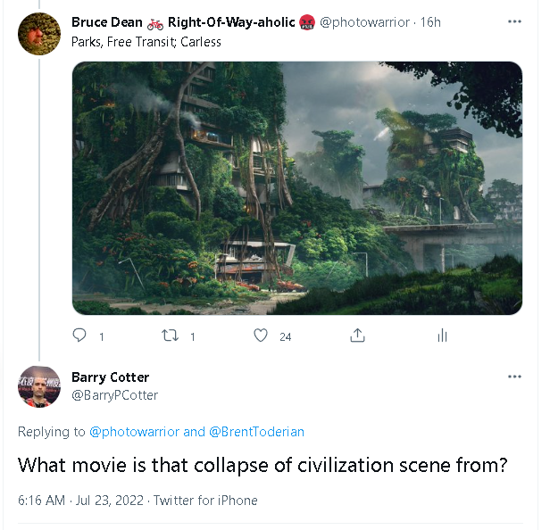 photowarrior's tweet photo. @BarryPCotter @BrentToderian You see "collapse of civilization"?
I see #climate recovery.
#Nature #Life #Breathe #InkBlotTest https://t.co/cymkK9Y4YZ