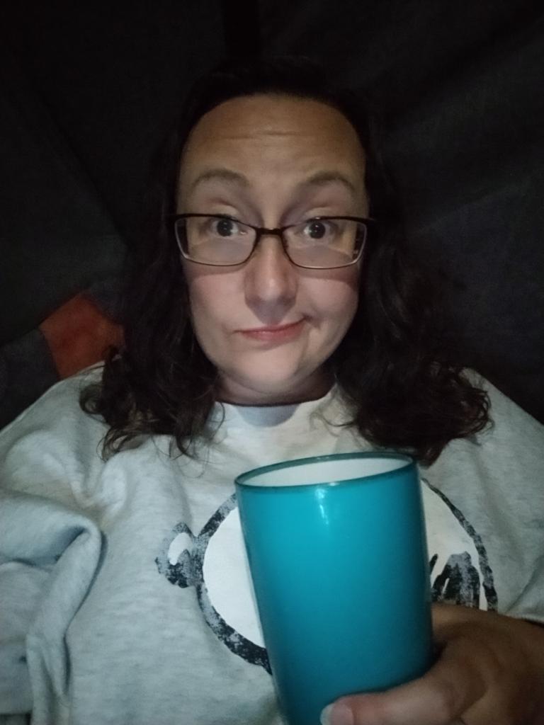 Jambeanie's tweet photo. Had to get into the gazebo! Rain! Booo 😭😭😭😭🔥
I have rain hair... But I have amaretto and coke, so I'm okay. 
#camp #bedsoon https://t.co/RRXZvPgJ75