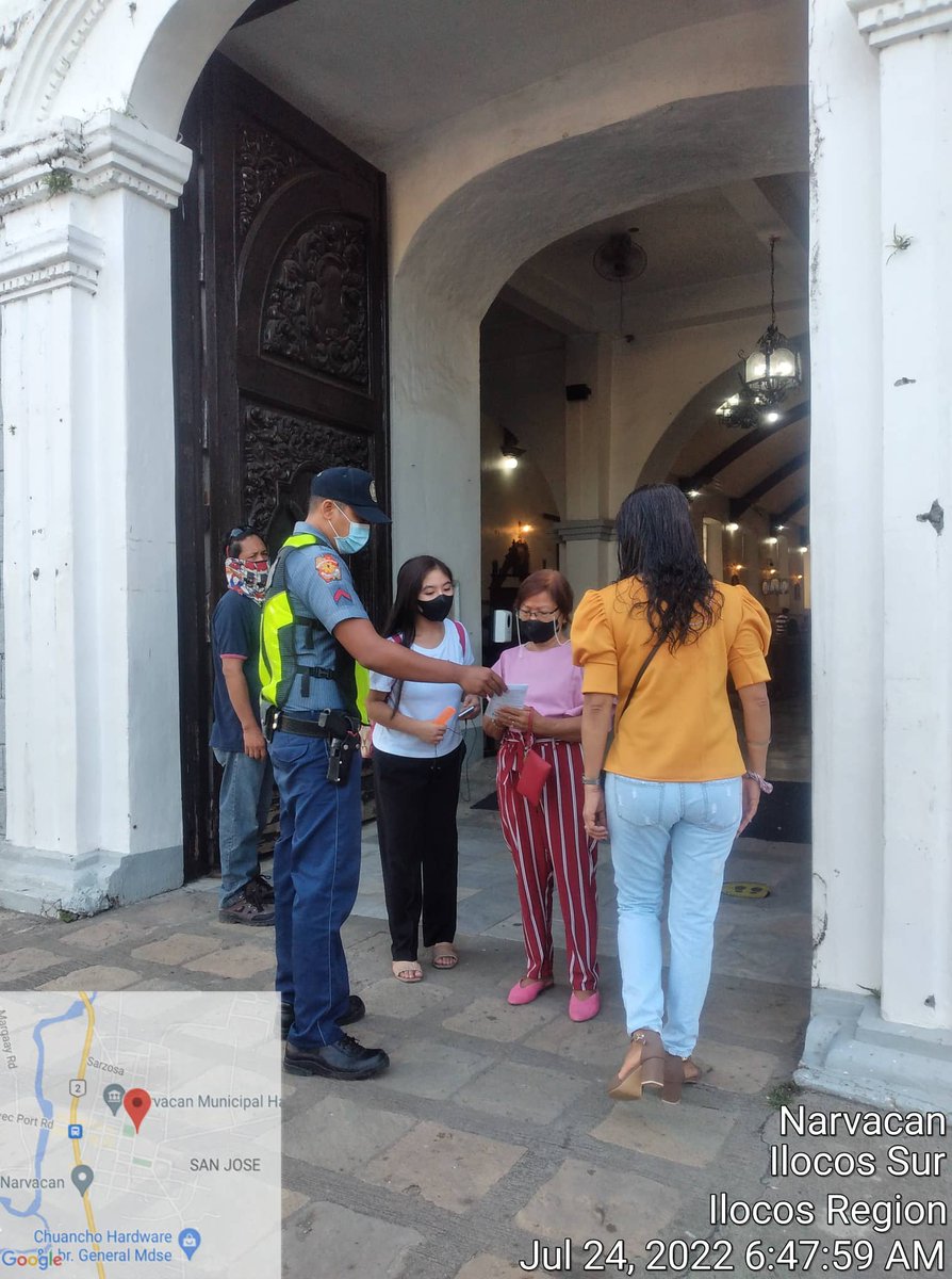 July 24, 2022-Personnel of Narvacan MPS attended Sunday Holy mass at Our Lady of Mt Carmel Parish and at the same time distributed Pampublikong Anunsyo at Paalala mula sa Ahensya ng Kapulisan to the church goers.<a href="/pro1officialtw/">@pro1officialtw</a> <a href="/isurppo/">ILOCOS SUR PPO</a> @PCADGIlocos <a href="/dpcrpublicinfo/">PNP DPCR PID</a>