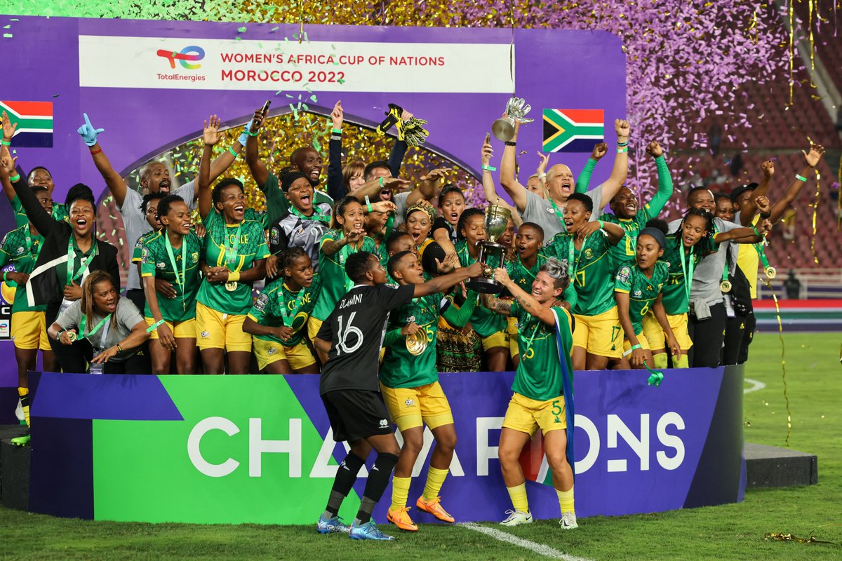FIFAWWC's tweet photo. CHAMPIONS OF AFRICA 🏆🇿🇦! https://t.co/mO6fHh7uEF