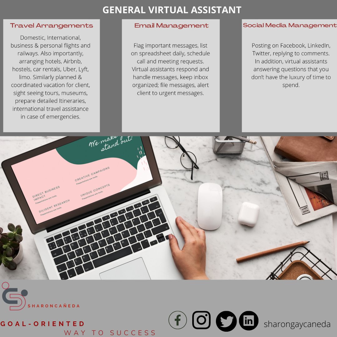 SharonCaneda's tweet photo. Here are a few once-off services I can assist you with: 😊️⠀⠀⠀⠀⠀⠀⠀⠀
● Organize emails
● Calendar system set up 
● Busy time in your business and just require a general hand? 
DM &amp; we can get talking!💫
#goalorientedsuccess#businessgrowth#virtualassistant
⠀⠀⠀⠀⠀⠀ https://t.co/pUqRbwmRpI