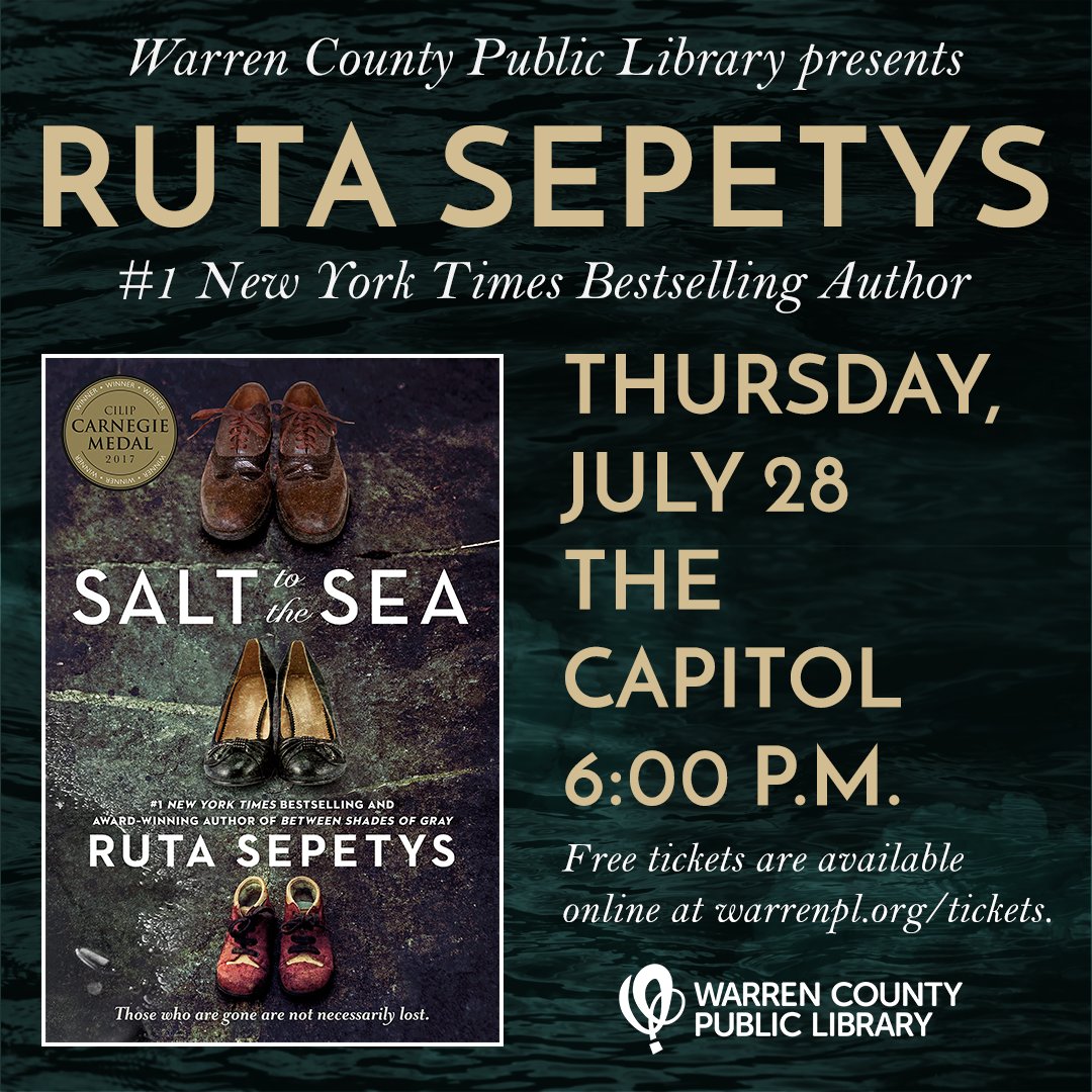 You still have a few days to gather your friends, book club members, and loved ones to see New York Times Bestselling author RUTA SEPETYS at The Capitol on Thursday, July 28!

Get your free tickets on our website today!