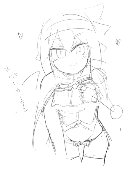 乳カーテンという単語から、じゃぁ服自体をカーテンみたいにすればいいじゃねぇか!で考えたのがモラちゃんです。 