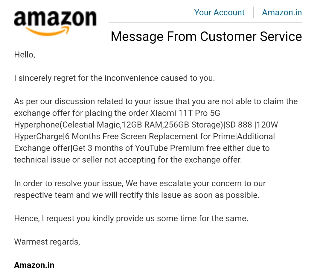 sudipta deb (@mrsudiptadeb) on Twitter photo Amazon Prime days - Not so real
The proudly publicised Exchange offer do not work in reality and the customer execs just kick the can down the road when issues are raised
So either <a href="/amazonIN/">Amazon India</a> is lying or <a href="/XiaomiIndia/">Xiaomi India</a> is lying. And I am disappointed in both of them Amazon Prime days - Not so real
The proudly publicised Exchange offer do not work in reality and the customer execs just kick the can down the road when issues are raised
So either <a href="/amazonIN/">Amazon India</a> is lying or <a href="/XiaomiIndia/">Xiaomi India</a> is lying. And I am disappointed in both of them