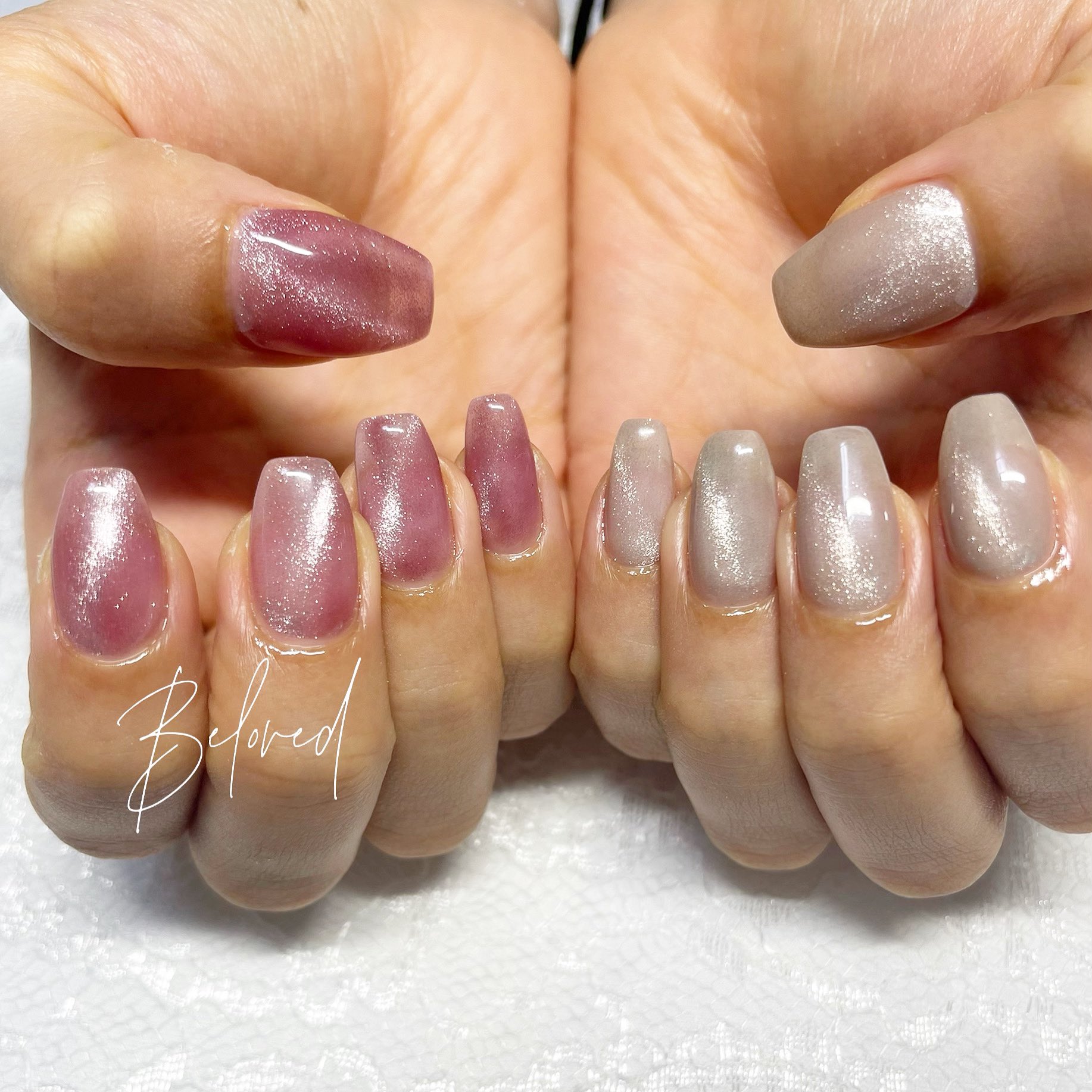 Nail Salon Beloved ワンカラーorラメグラ ジェルネイル ネイル Nail ネイルサロン 大宮ネイル 大宮ネイルサロン プライベートサロン パラジェル 人気デザイン 人気ネイル デザイン ワンカラー ラメグラ ラメグラデーション ラメ ワン