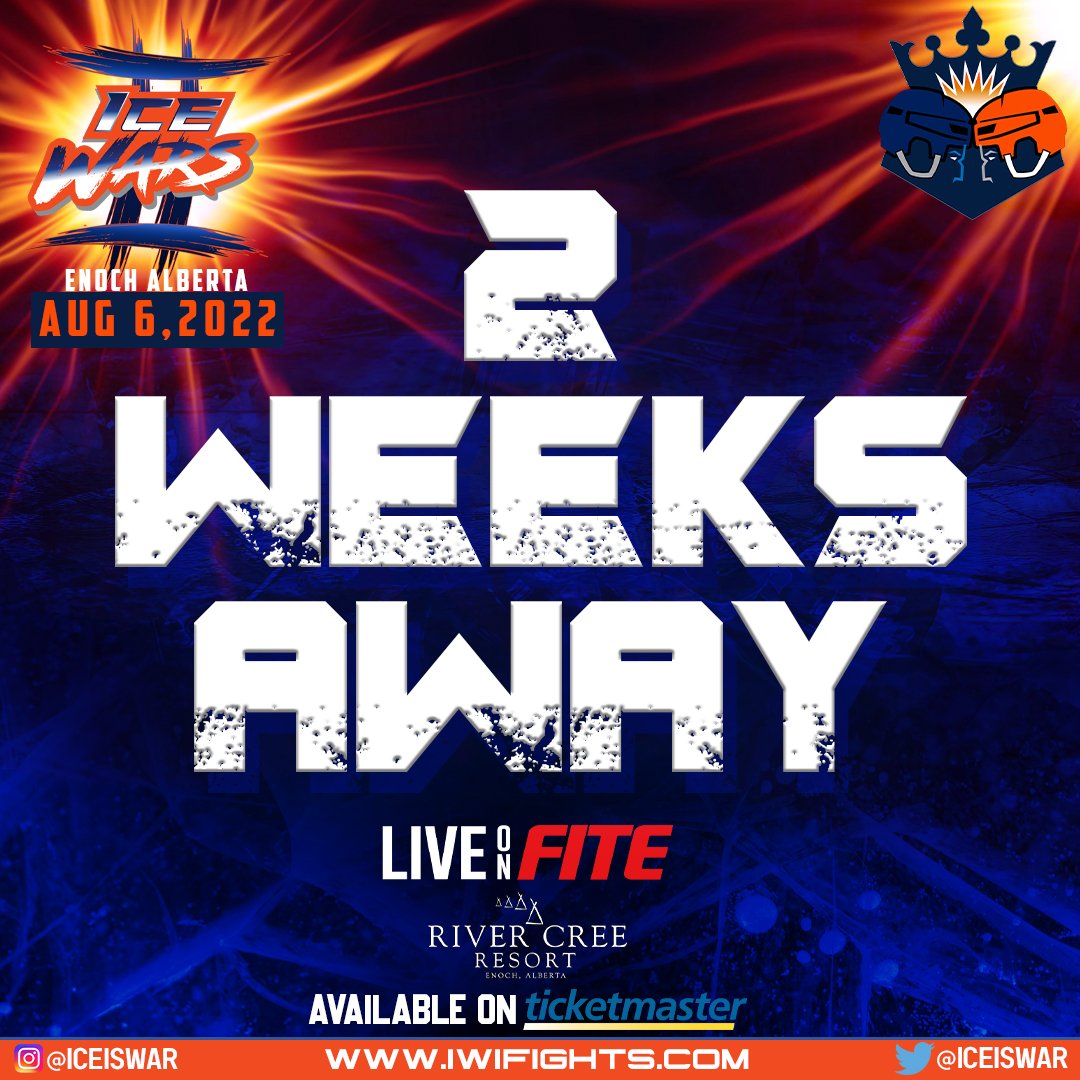We are just 2 Weeks away from Ice Wars II !!
🥶 Tickets available on @ticketmaster or the <a href="/RiverCreeCasino/">River Cree Resort</a> Venue Box Office !
🥶 Stream LIVE on @fitetv - Pre-order today for just $19.99
#ICEisWAR🥶