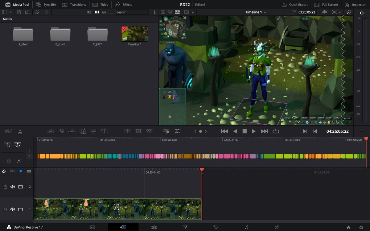 ReiLyfe's tweet photo. okay finally done putting shit on the track just have to cut out redundant audio lines and re-link everything up to their video and I can get to Splitting! And Cutting out the excess 3hrs 12mins of footage! Fk-Yeahhh!!! =^.^= RANK ONE OSRS ASMR Tuber Ever! https://t.co/psNyEWNR5n