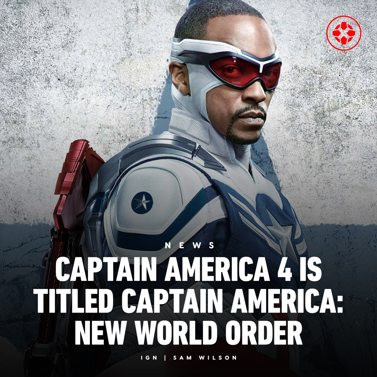 IGN's tweet photo. During Marvel Studios' #SDCC panel, Kevin Feige confirmed Captain America 4 starring Anthony Mackie as Sam Wilson will be called Captain America: New World Order. https://t.co/KEpD2t9lhi