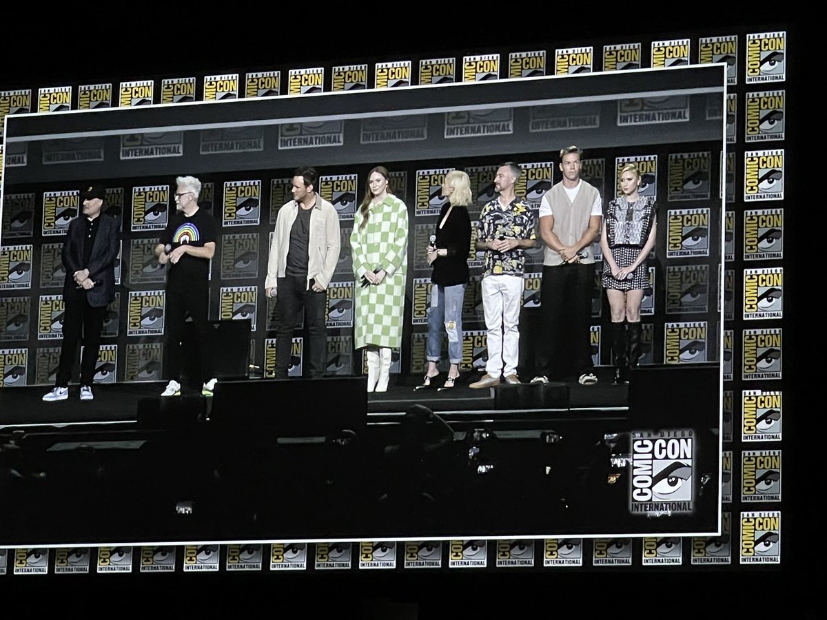 The cast of #GuardiansOfTheGalaxyVol3 just landed #MarvelSDCC #SDCC