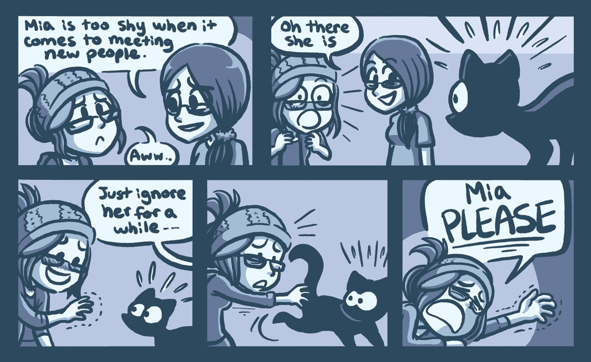 Mia is way too shy around strangers :( You gotta ignore her and wait for her to make her move…...