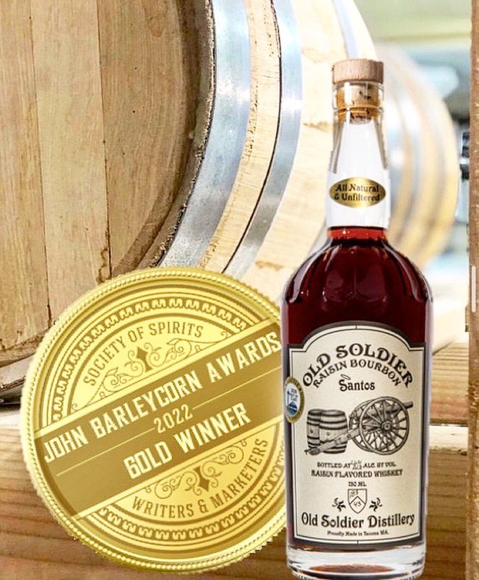 OSDwhiskey's tweet photo. We are proud to share that our Old Soldier Bourbon Santos won a John Barleycorn Award Gold Medal!

Inspired by the sweet wine, vinsanto from Santorini, it’s perfect for the 97° heat coming up this week! Come get your bottle in the tasting room tonight or in Total Wine and More! https://t.co/bbAboP0OU9