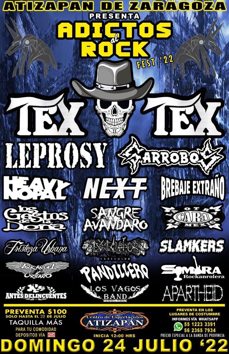 NEXTMETAL's tweet photo. Pandilla de Atizapán de Zaragoza. "Centro de Espectáculos Atizapán" El evento inicia desde Medio día. Habrá muchas bandas en el "Adictos al Rock Fest 22" y NEXT estaremos con todos Uds. Para hacer un Slam #potentepoderosoybrutal #NextOficial #debesmorir #Ayudame #nosoynormal https://t.co/tH1EjqKPGN