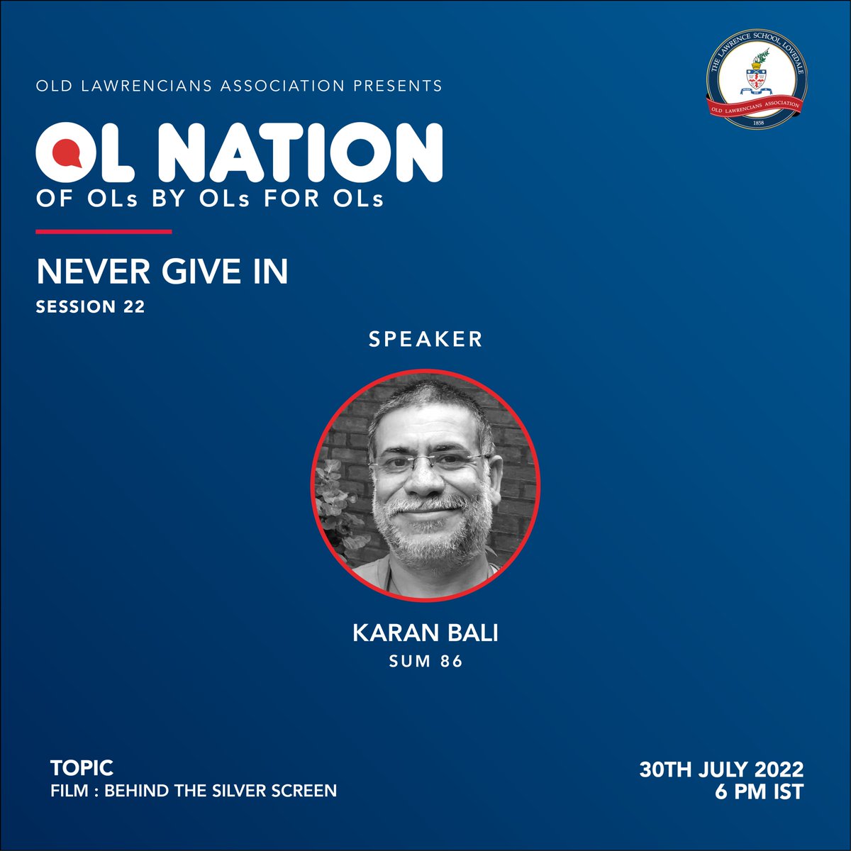 olalovedale's tweet photo. @LSLovedale Filmmakers take you Behind the Silver Screen! Miriam Joseph CHA 85, Karan Bali SUM 86 &amp; Vikas Sivaraman VIN 79 share their insights, stories &amp; more - OL Nation 22 – Sat 30th July at 6pm IST. 
https://t.co/YKFCwJcc1E
https://t.co/QC69p0eCDz
#olalovedale https://t.co/FIrYcMVIvx