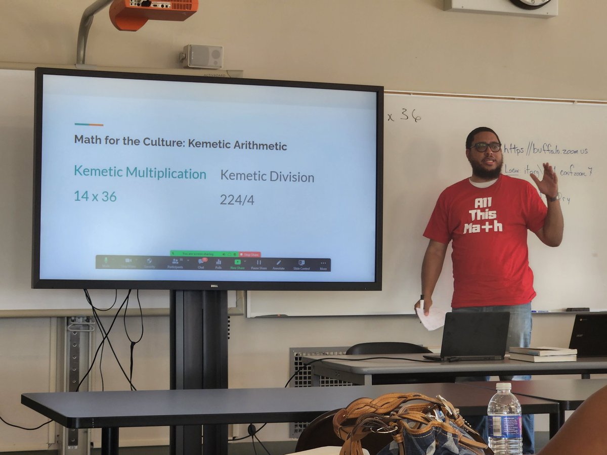 Shantabulous11's tweet image. Akil Parker taught us how to do Kemetic multiplication and division in his Histematics session. Fascinating. Can't wait to teach it to my children. 
#ancestralknowledge #TeachingBlackHistory #MotherAfrica2022 #histematics