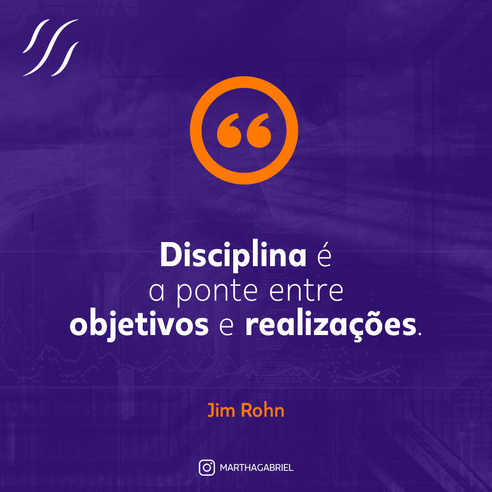 marthagabriel's tweet image. "Disciplina é a ponte entre objetivos e realizações."

-- Jim Rohn
#frase #boanoite