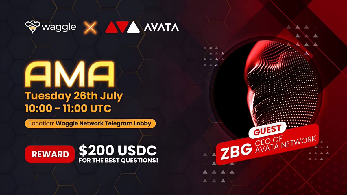 wagglenetwork's tweet photo. 🔥 We welcome you to join our AMA with @avatanetwork to discuss our partnership &amp; more

🗓 Set reminder: Tue 26 July, 10:00 UTC

🎉 Best questions will share a prize pool of $200. Like, retweet &amp; ask questions below to join the AMA and get rewards!👇 https://t.co/GZd2grwEtG