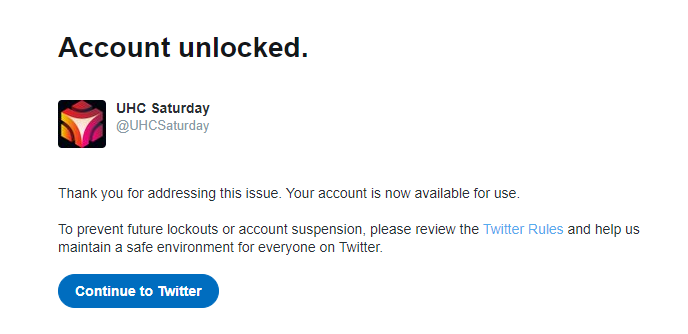 UHC Saturday tweet media