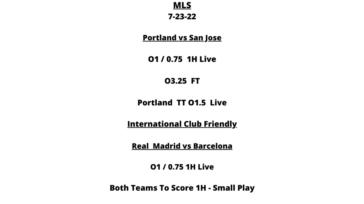 ROICapper1's tweet photo. Show Support By Hitting The Like Button or Retweet. 👊🙏  

#MLS #Portlandtimbers #sanjosetimbers #internationalclubfriendlies #realmadrid #barcelonafc #sportsbettingtips #sportsbets #soccer #sportsbetting #liveplays #sportsbettingtips #sportsbet 
@MLS #mlsbets #mlstips https://t.co/LpkhRC1hZl