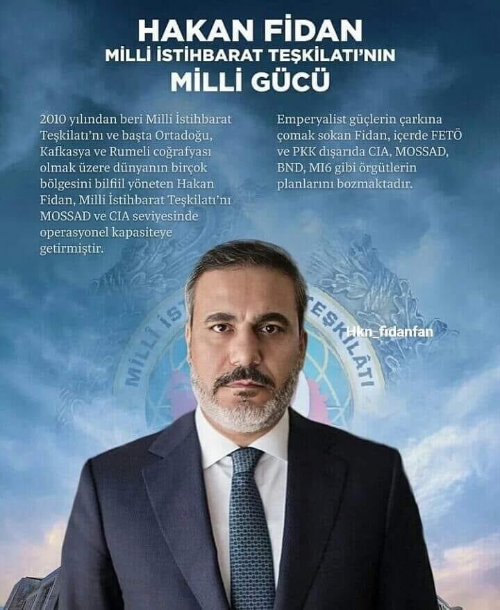 Emperyalist güçlerin çarkına çomak sokan, MİT’in Milli Gücü Hakan Fidan ...🇹🇷🇹🇷👊
#pazar
#HayırlıSabahlar