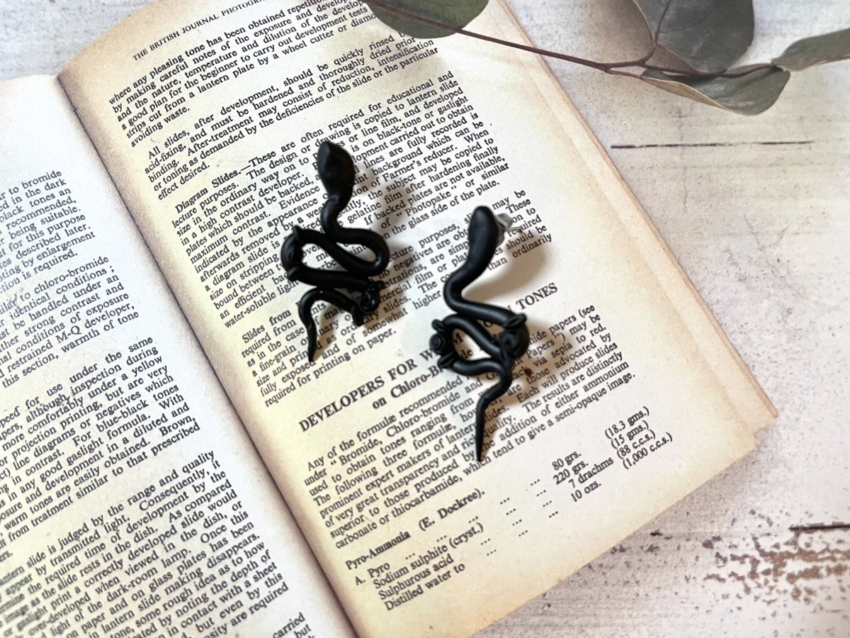 Clay snake earrings. I'm loving these statement studs!