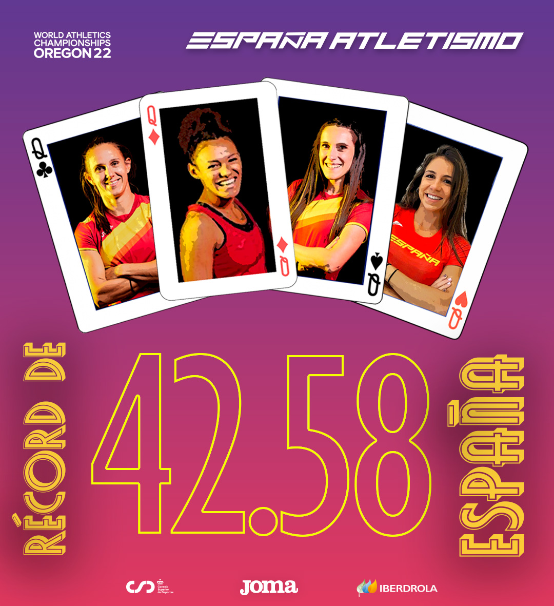atletismoRFEA's tweet image. 🔝🌏

✅ Quintas del mundo
✅ Récord de España

⏱️ 42.58

@soniamo93 🤝 @JaelBestue 🤝 @paulasevilla7  🤝 @Misabel_perez 

#EspañaAtletismo #PasiónPorCompetir