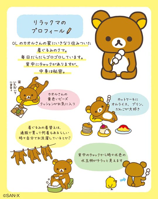 みんなのプロフィールを紹介するよ♪
今日はリラックマ🐻🍡

#リラックマみんなのプロフィール 