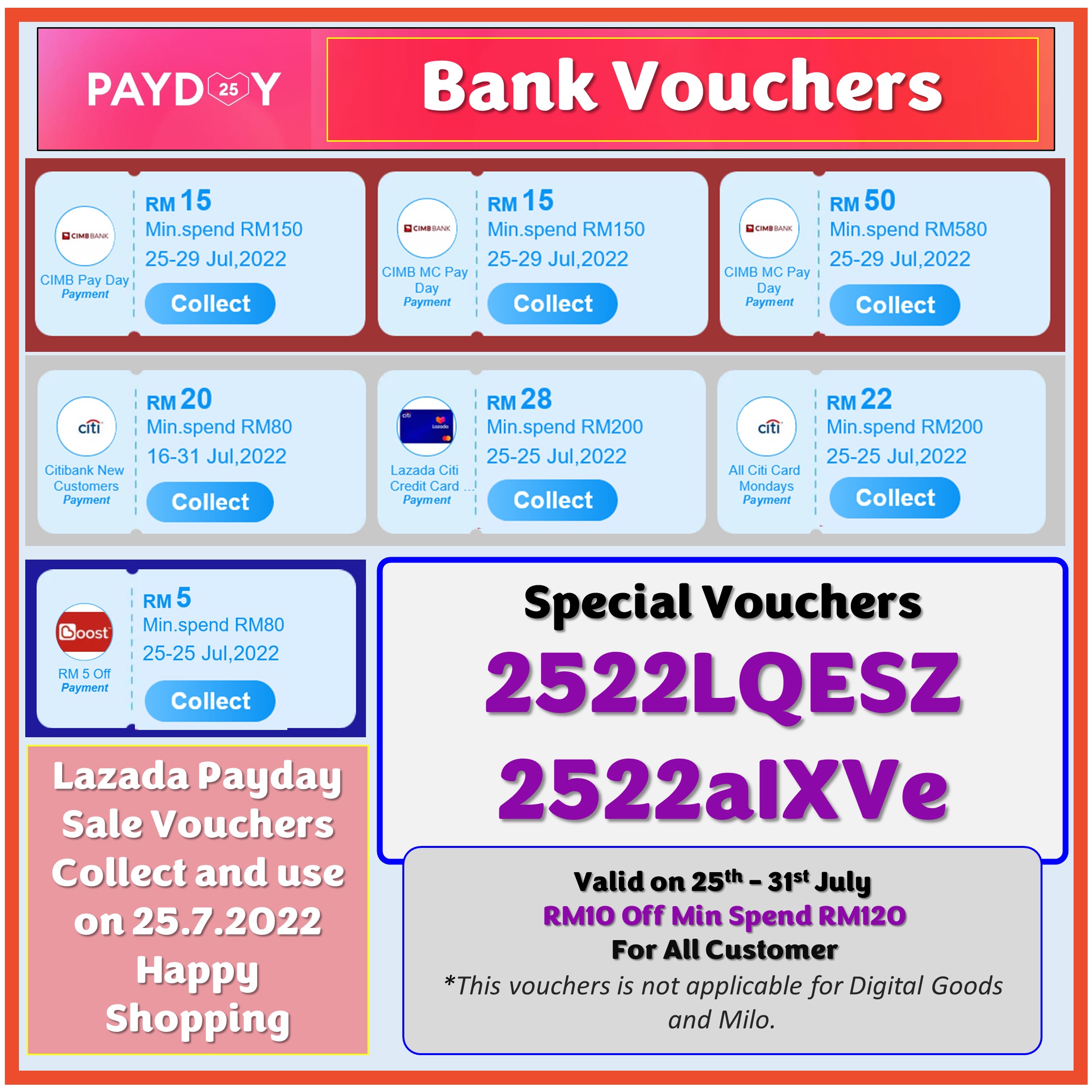 Lazada 25.7 Payday x Bank Vouchers