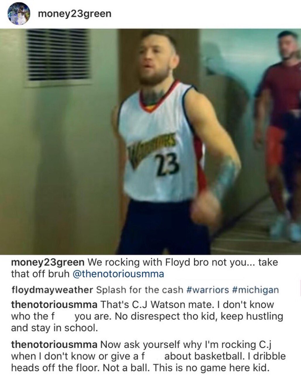 Conor McGregor's odd fashion choice of a Warriors jersey lands him a beef  with Draymond Green - The Washington Post